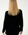 PURE WOOL OVERSIZED BLACK SWEATER