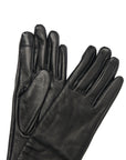 LEATHER LONG BLACK GLOVES