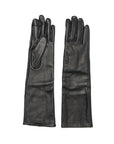 LEATHER LONG BLACK GLOVES