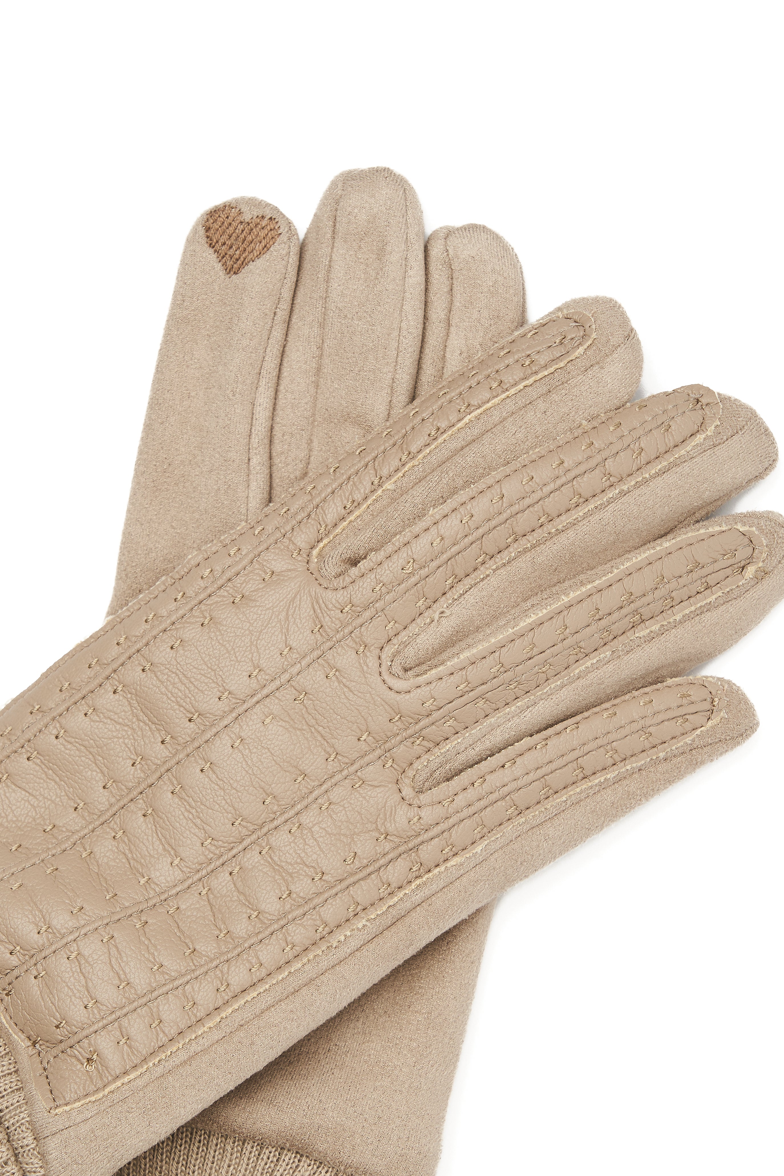 ECO LEATHER BEIGE GLOVES