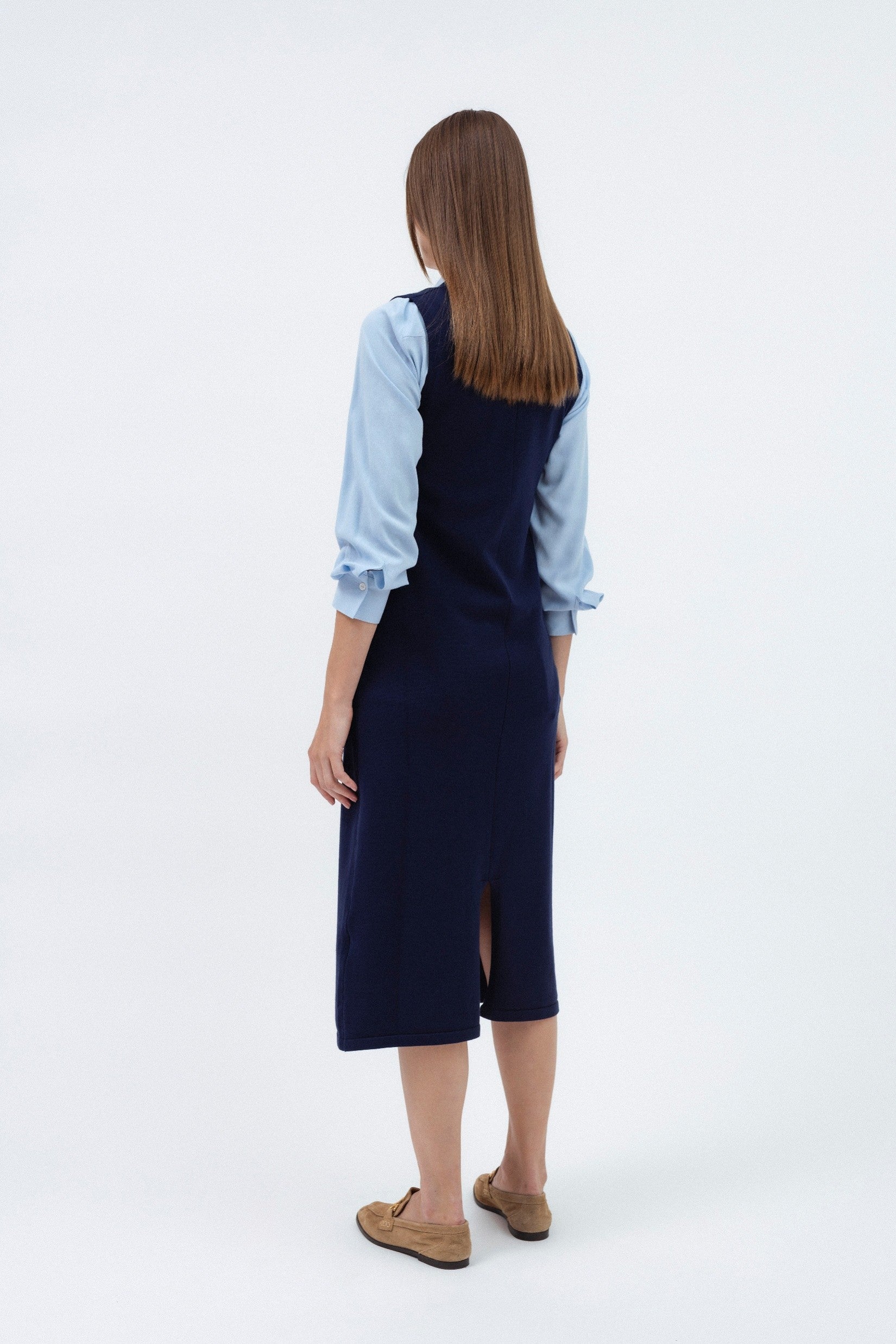 NAVY JERSEY DRESS