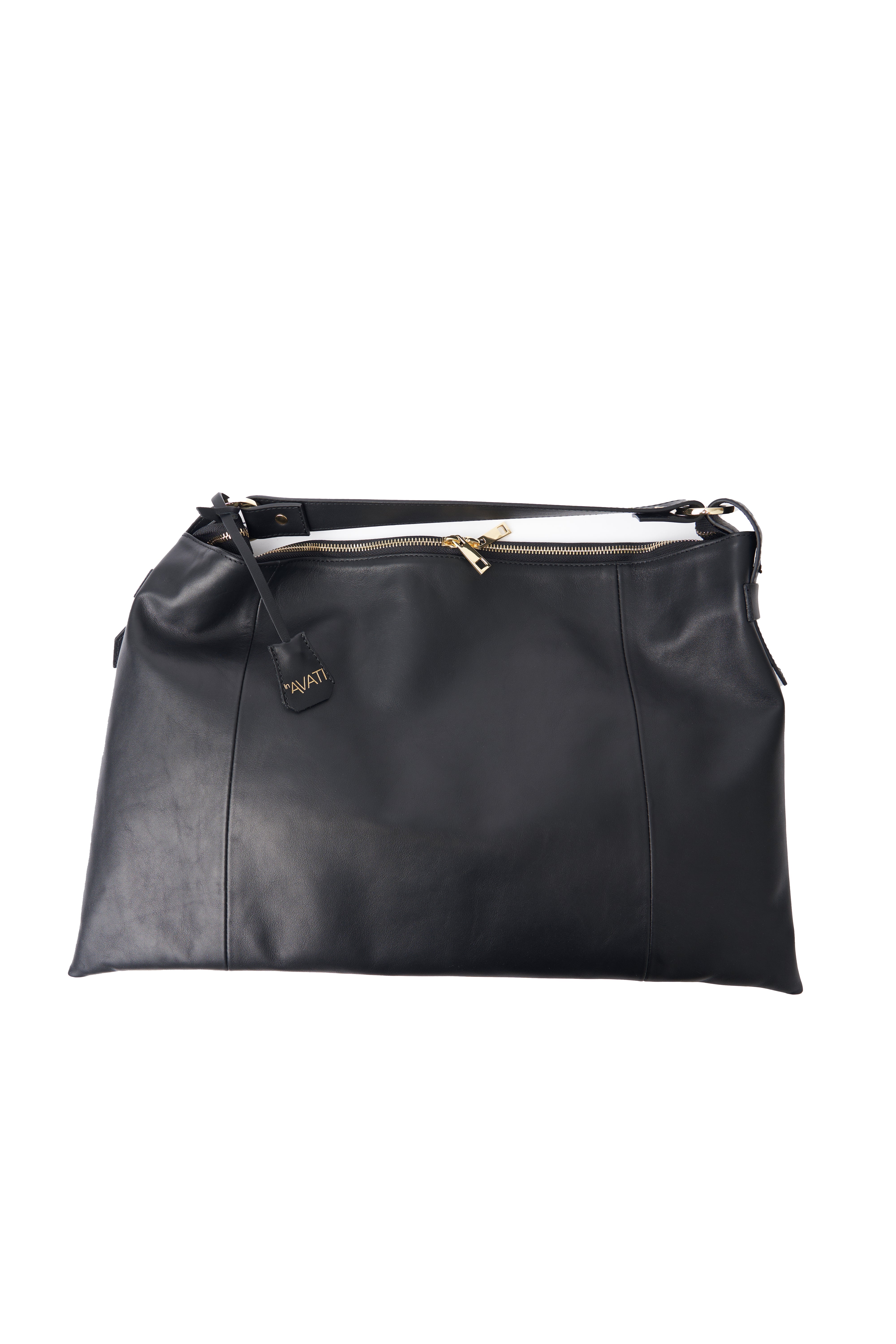 BIG LEATHER BLACK HANDBAG