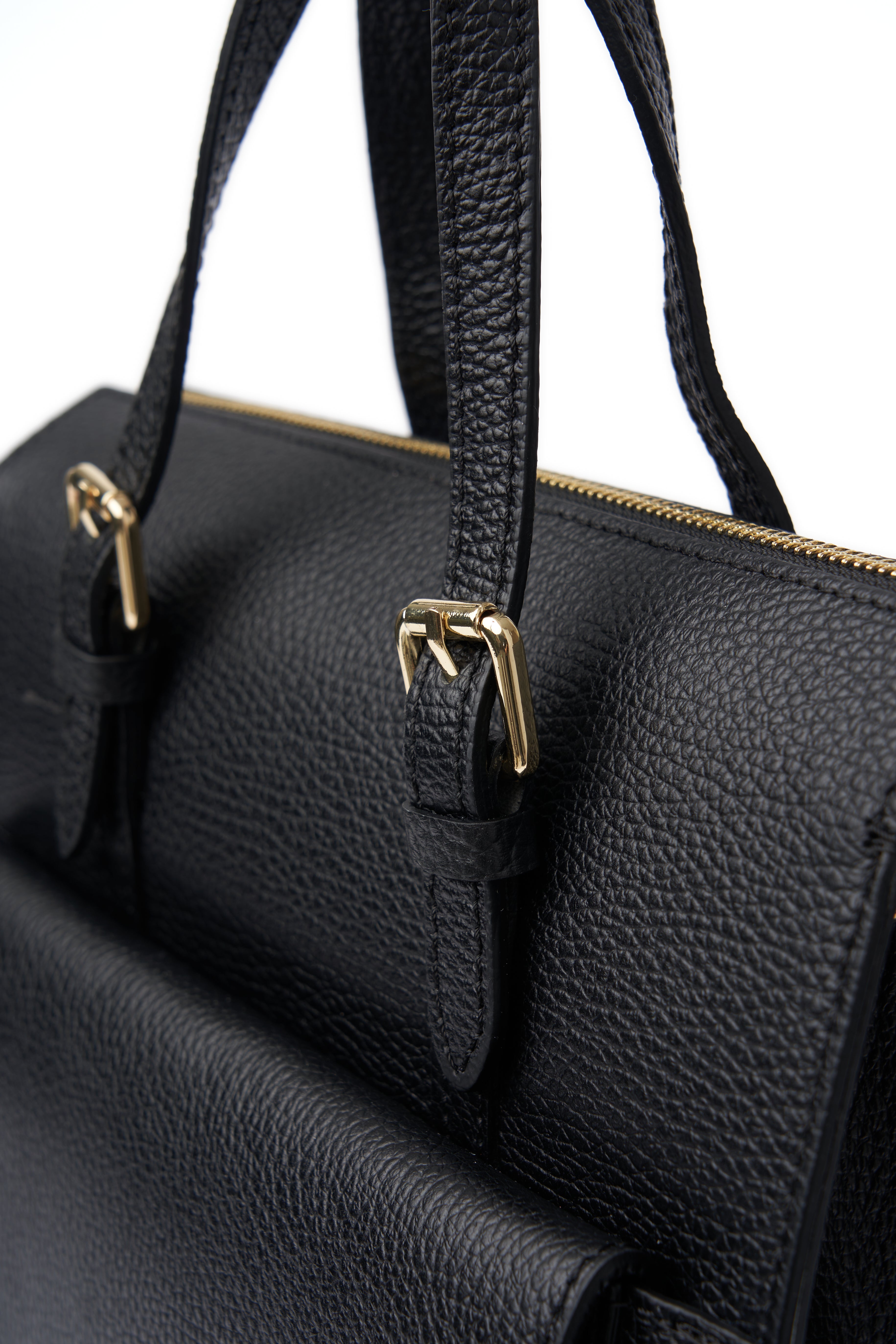 2in1 LEATHER BLACK HANDBAG