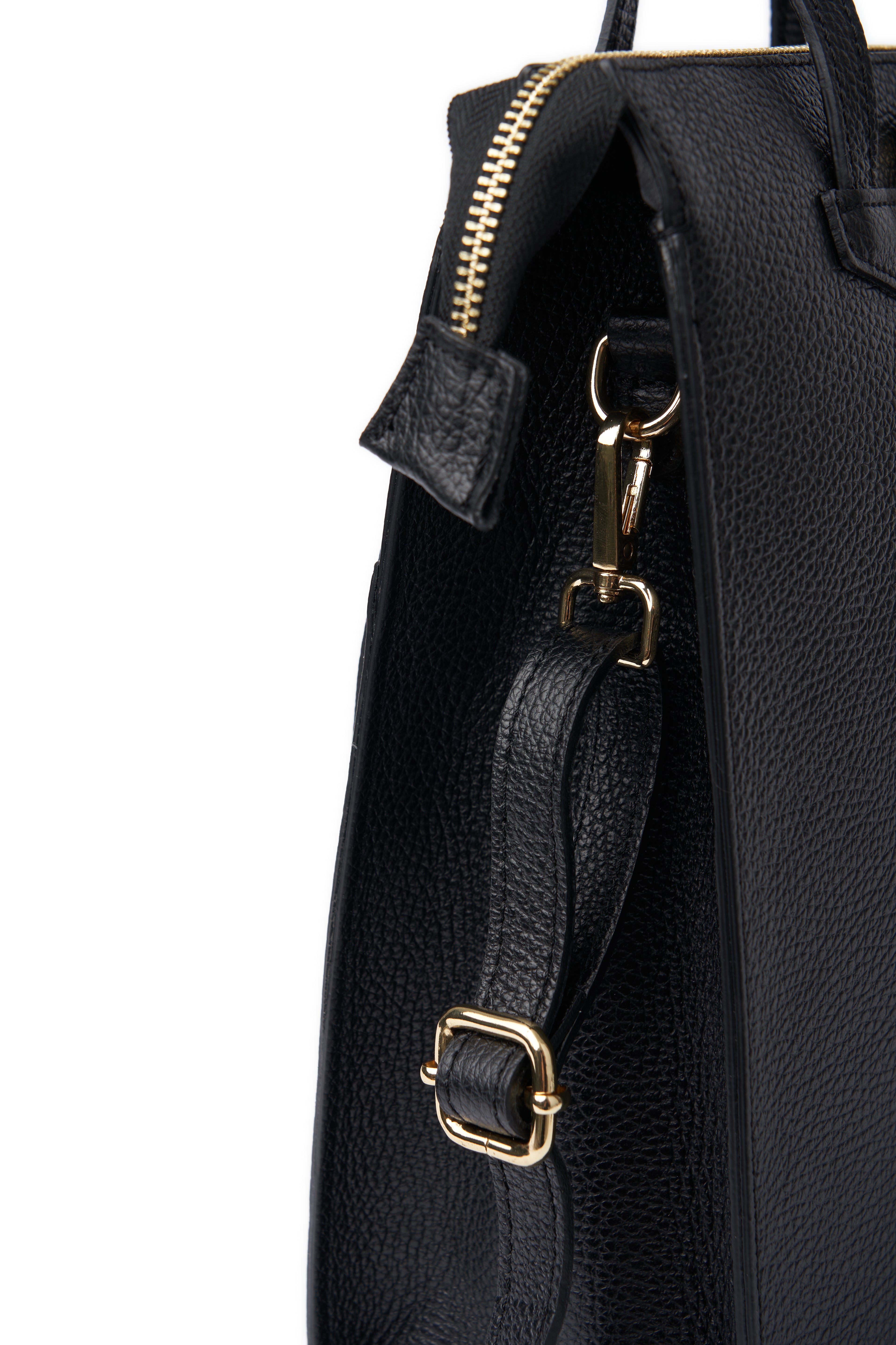 2in1 LEATHER BLACK HANDBAG