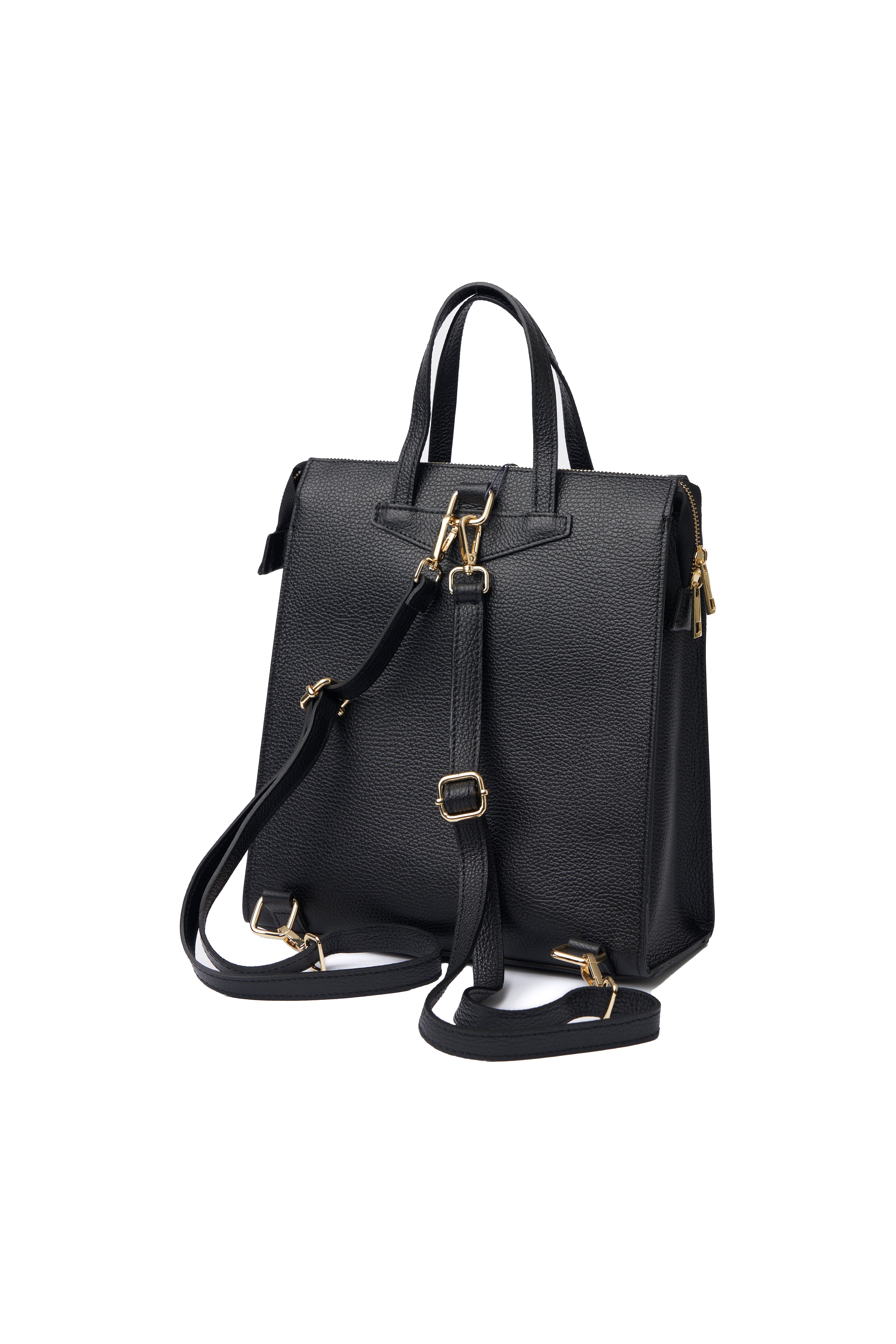 2in1 LEATHER BLACK HANDBAG