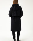 BLACK RAINCOAT WITH A HOOD