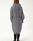 GREY RAINCOAT WITH HIDDEN HOOD