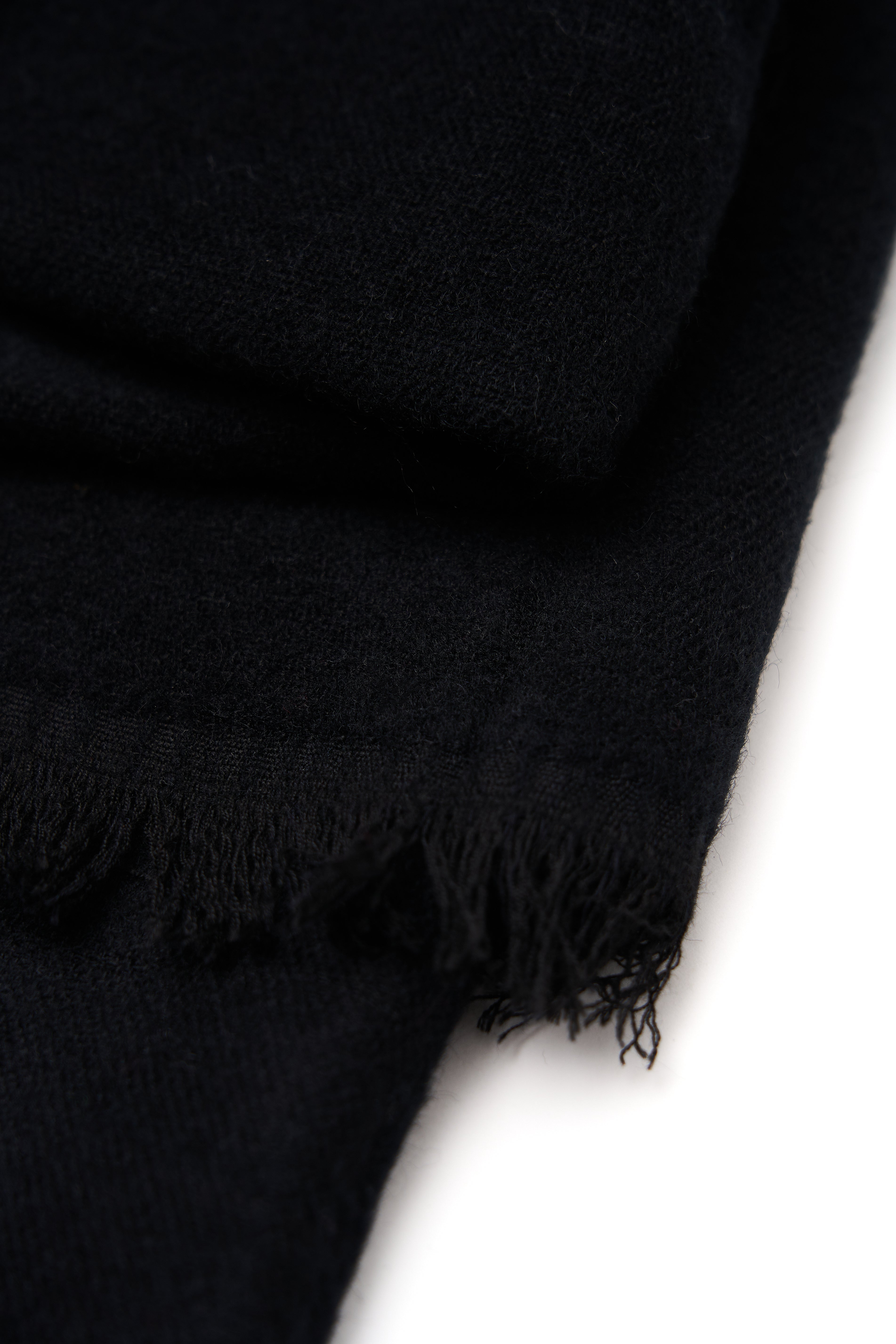 BLACK SCARF WITH WOOL