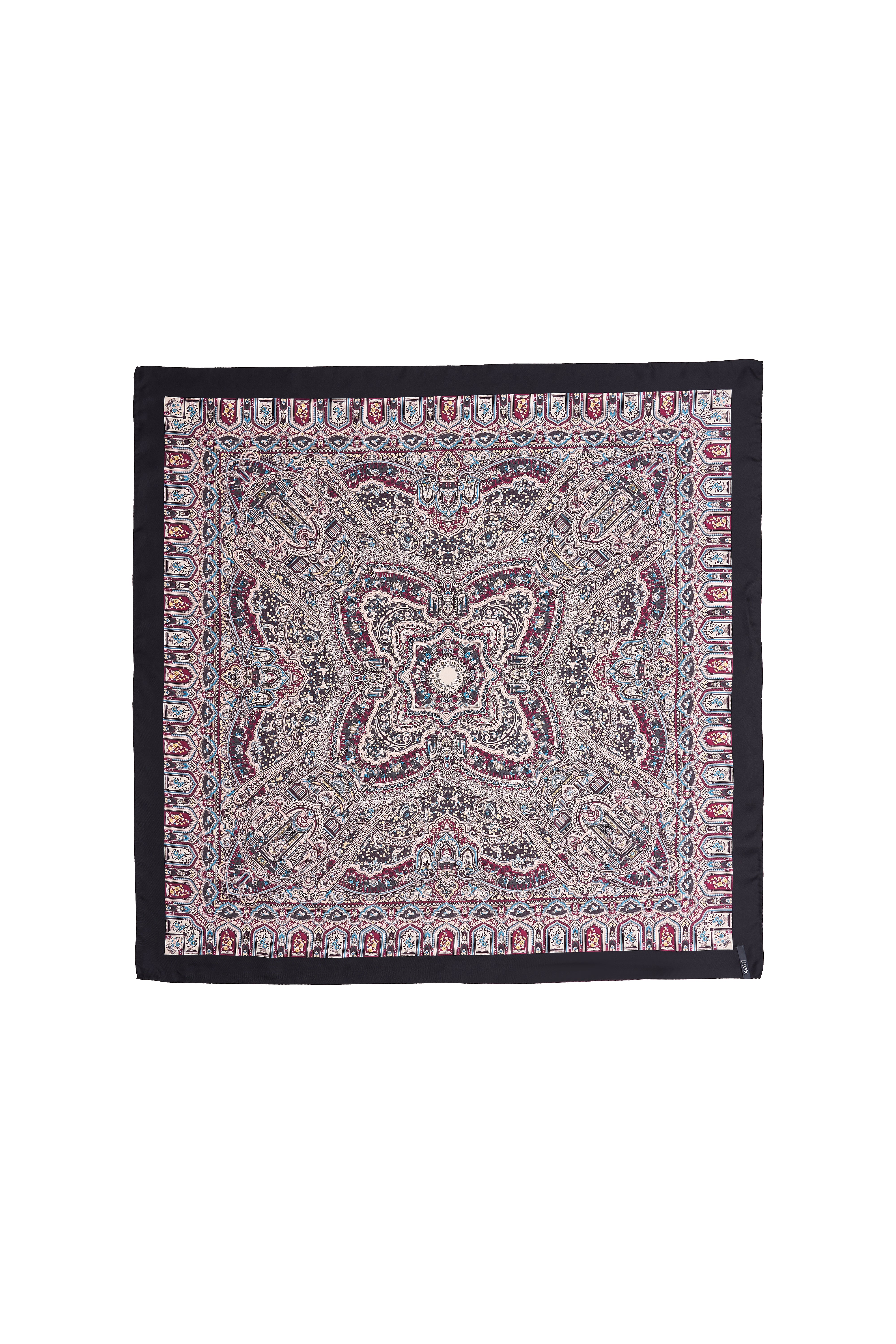 100% SILK PRINTED SCARF WITH BLACK FRAME