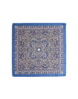 100% SILK PRINTED SCARF WITH BLUE FRAME