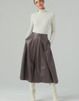 MID-CALF LENGTH STONE SKIRT