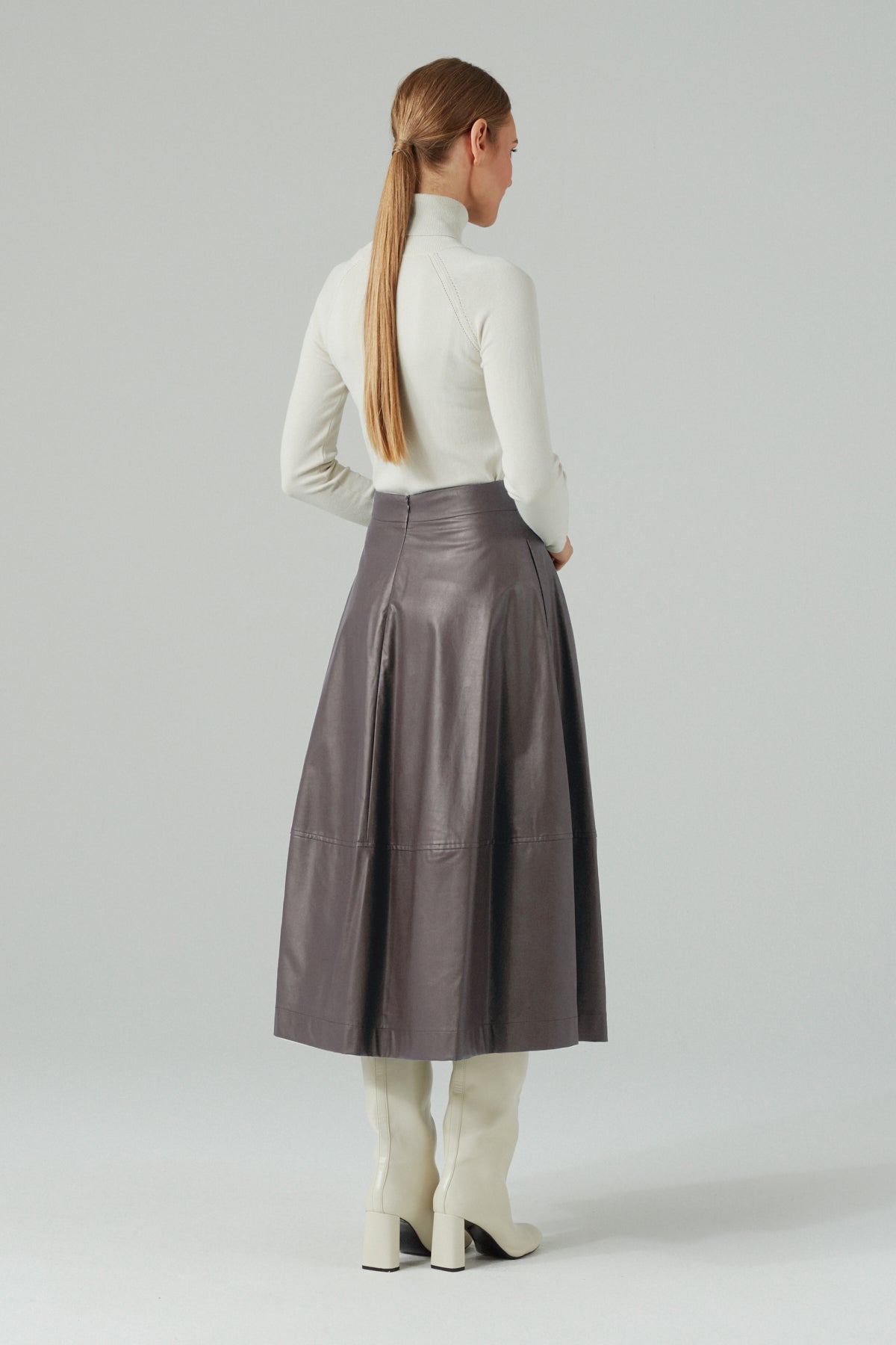 MID-CALF LENGTH STONE SKIRT