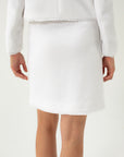 WAFFLE-TEXTURE WHITE SKIRT