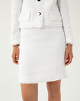 WAFFLE-TEXTURE WHITE SKIRT