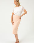 PENCIL HIGH WAIST PEACH SKIRT