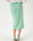 STRAIGHT SILHOUETTE MINT MIDI SKIRT