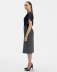 TEXTURED STRAIGHT SILHOUETTE SKIRT