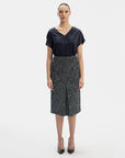 TEXTURED STRAIGHT SILHOUETTE SKIRT