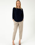 PURE WOOL LOOSE FIT NAVY SWEATER