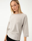 PURE WOOL LOOSE FIT BEIGE SWEATER