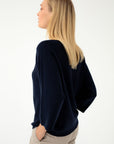 PURE WOOL LOOSE FIT NAVY SWEATER