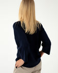 PURE WOOL LOOSE FIT NAVY SWEATER