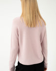 MERINO WOOL PINK V-NECK SWEATER