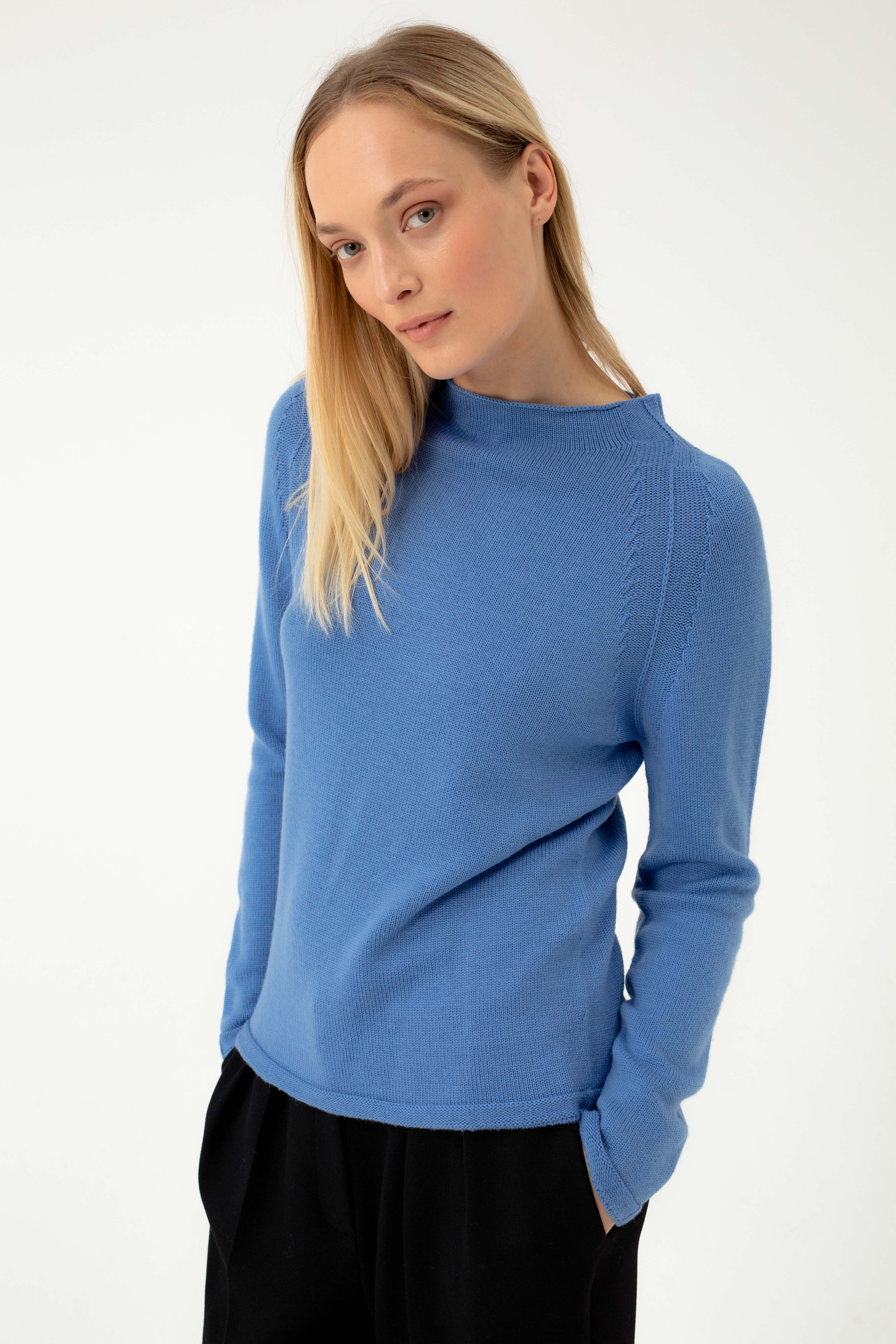 PURE WOOL LIGHT BLUE SWEATER