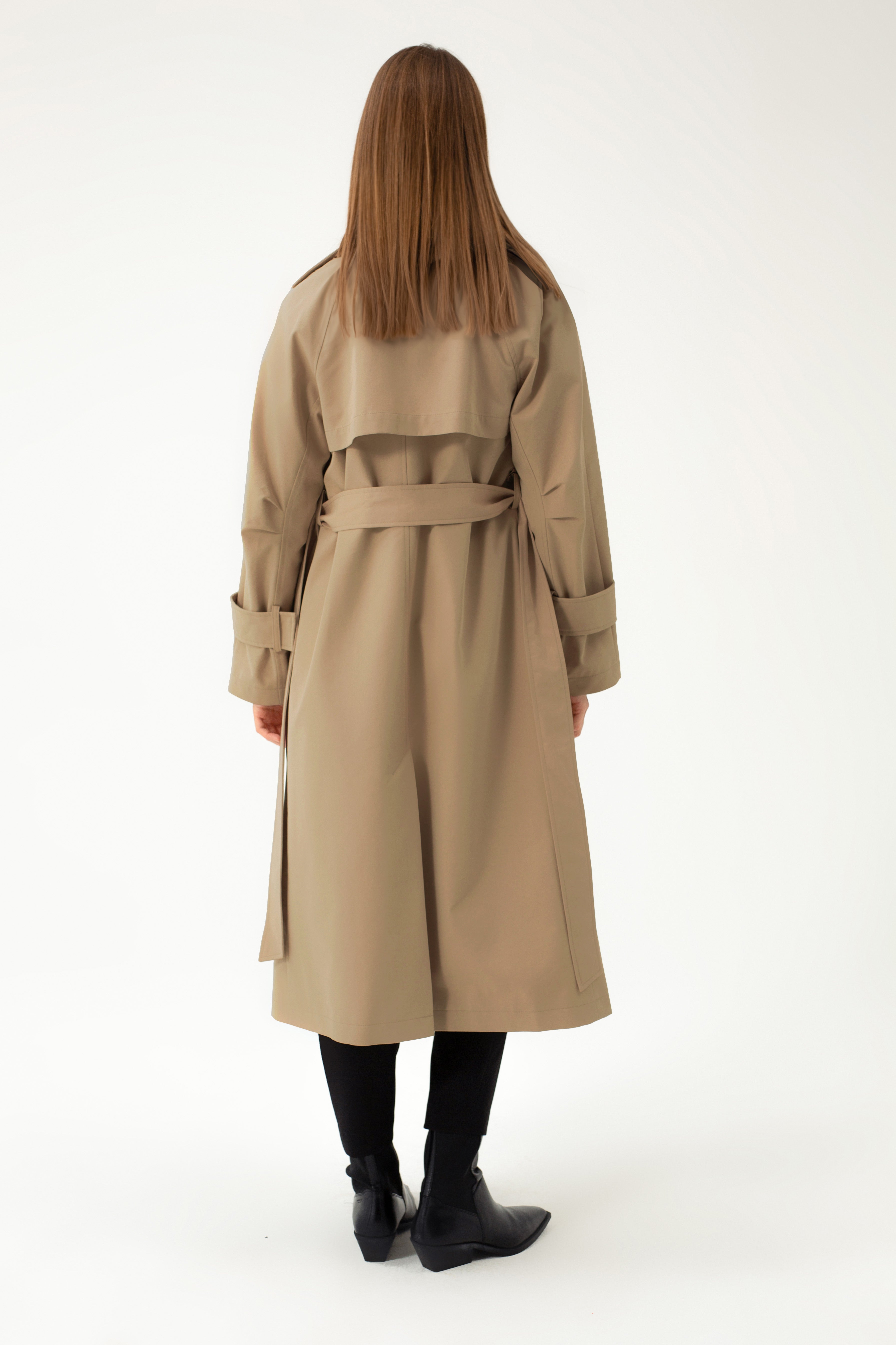 LONG BROWN TRENCH COAT