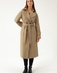 LONG BROWN TRENCH COAT