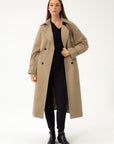 LONG BROWN TRENCH COAT