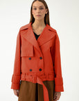 SHORT TERRACOTA SHADE TRENCH COAT