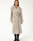 BEIGE TRENCHCOAT WITH DECORATIVE BELTS