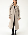 BEIGE TRENCHCOAT WITH DECORATIVE BELTS