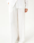 WIDE-LEG LINEN WHITE TROUSERS