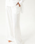 WIDE-LEG LINEN WHITE TROUSERS