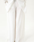 WIDE-LEG LINEN WHITE TROUSERS