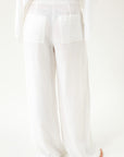 WIDE-LEG LINEN WHITE TROUSERS