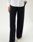 STRAIGTH STRIPED TROUSERS WITH ELASTIC WAISTBAND