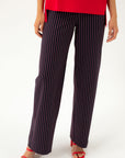 STRAIGTH NAVY TROUSERS WITH RED STRIPES