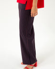 STRAIGTH NAVY TROUSERS WITH RED STRIPES