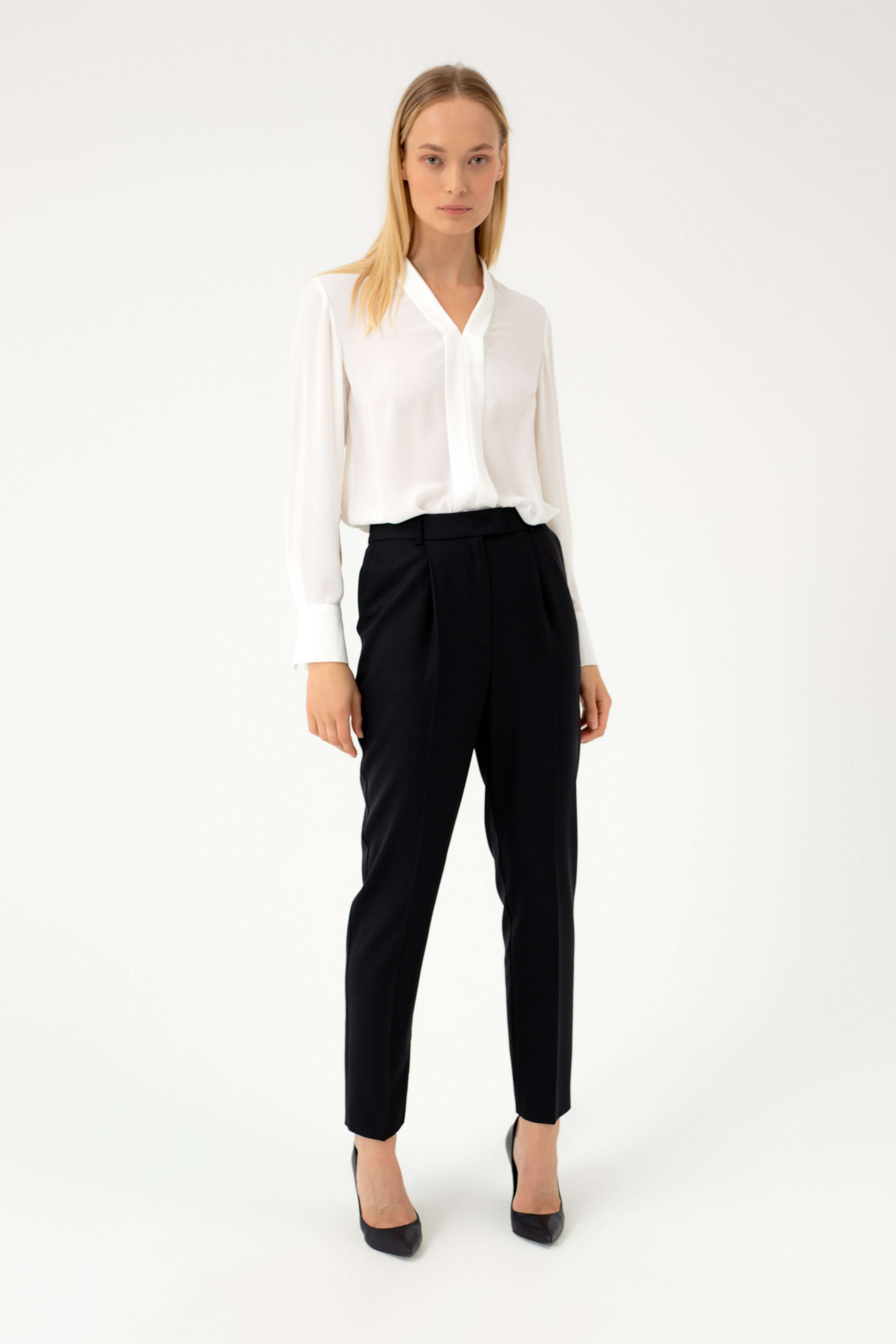 TAPERED SUIT BLACK TROUSERS