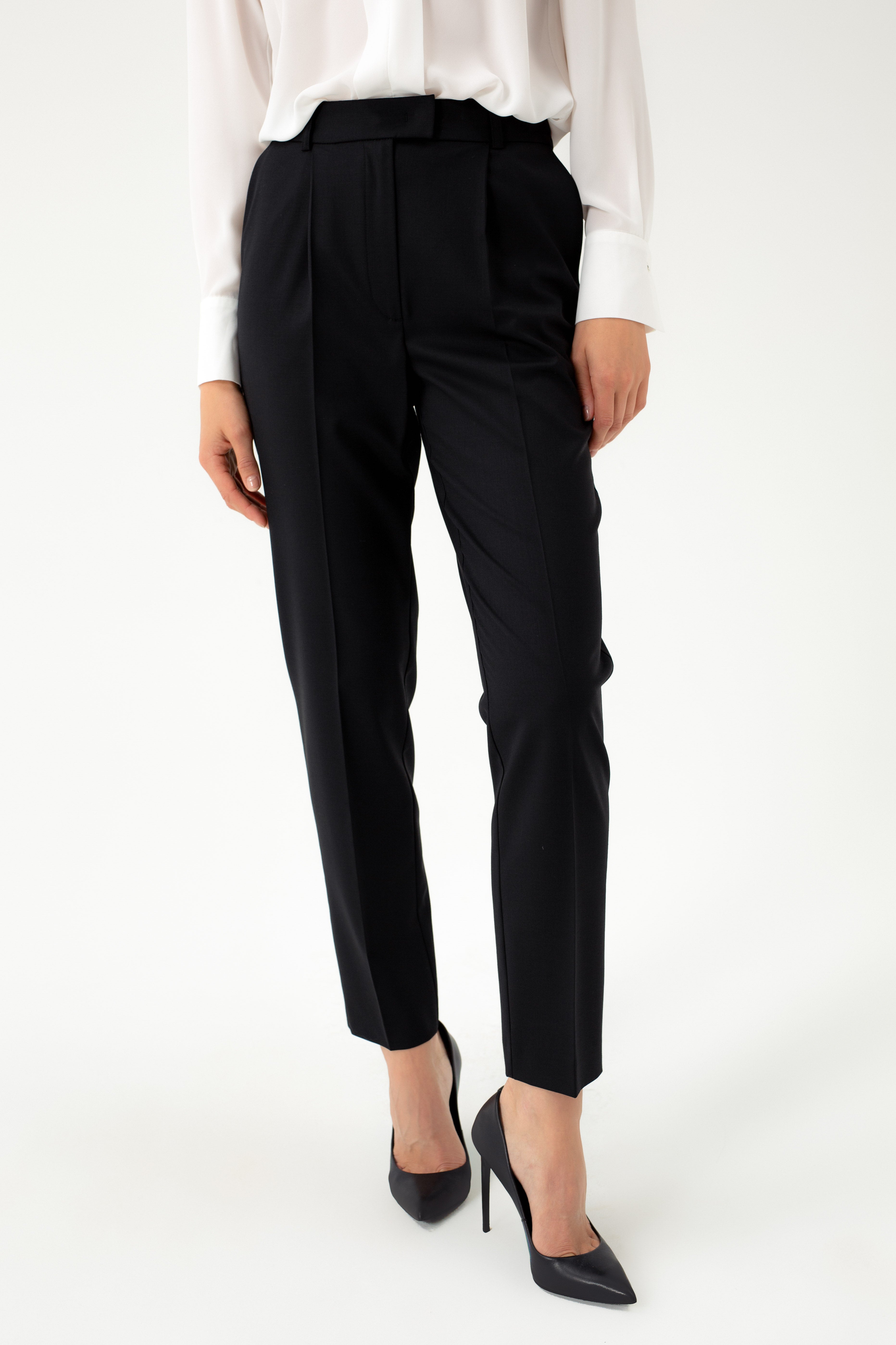 TAPERED SUIT BLACK TROUSERS