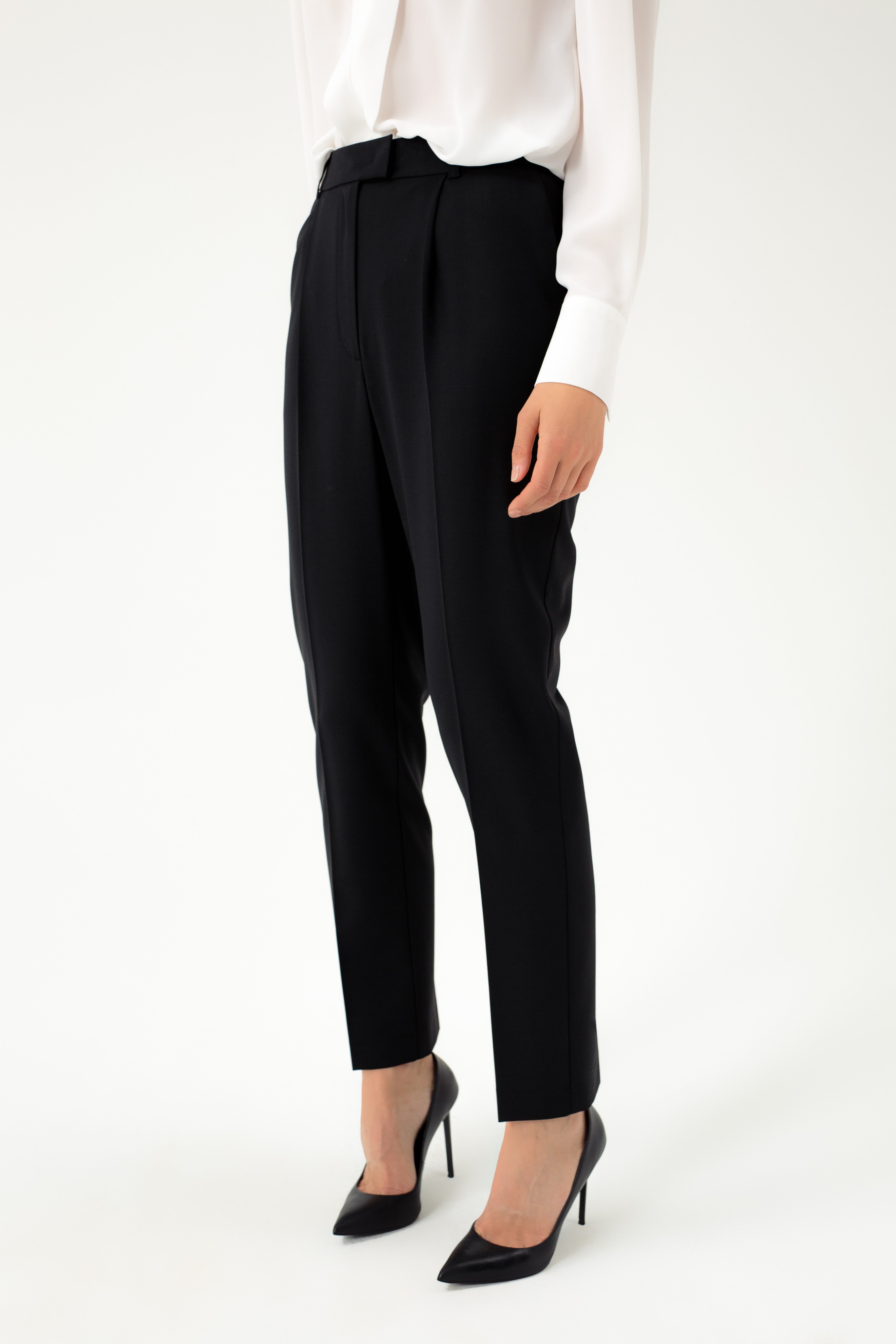 TAPERED SUIT BLACK TROUSERS