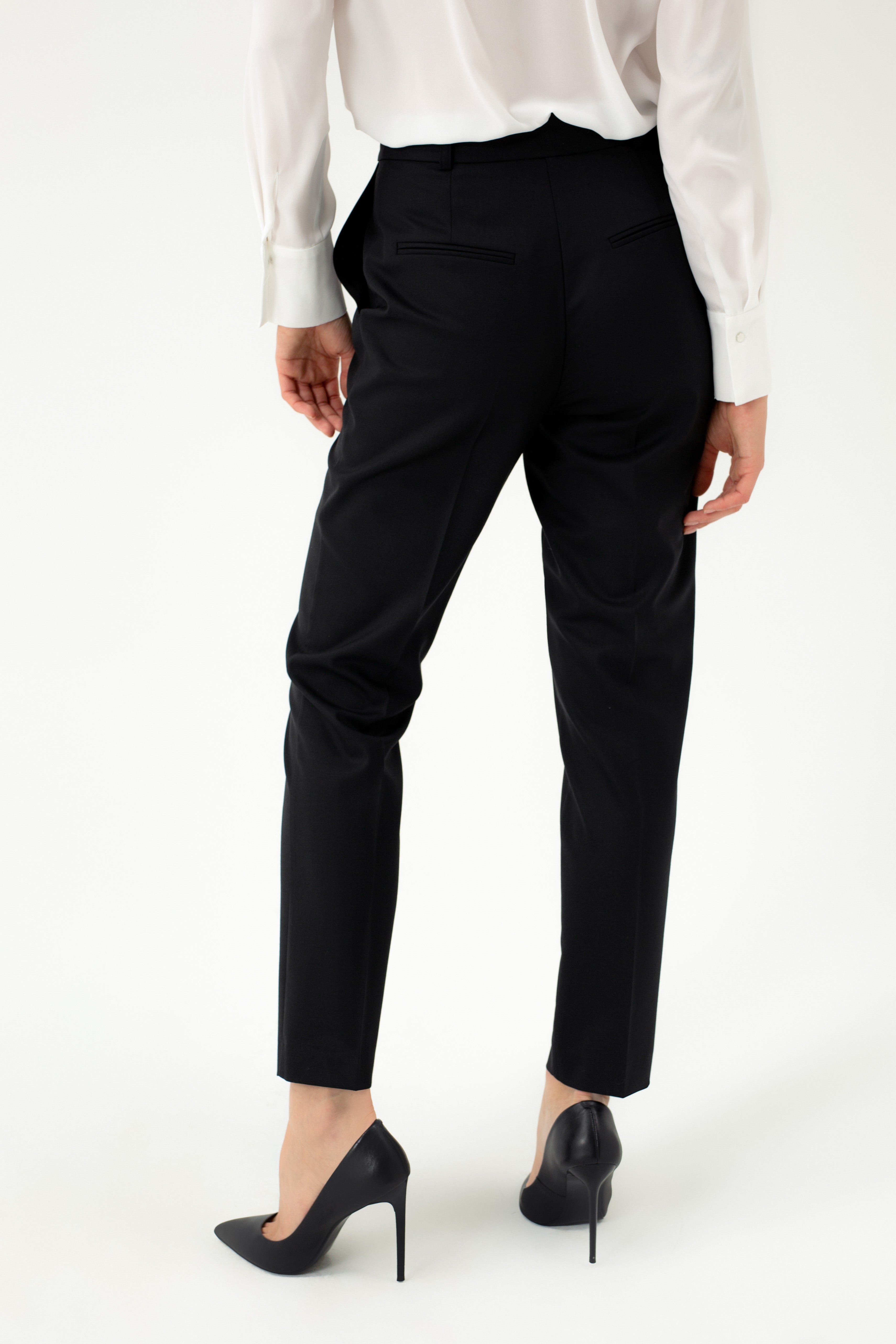 TAPERED SUIT BLACK TROUSERS