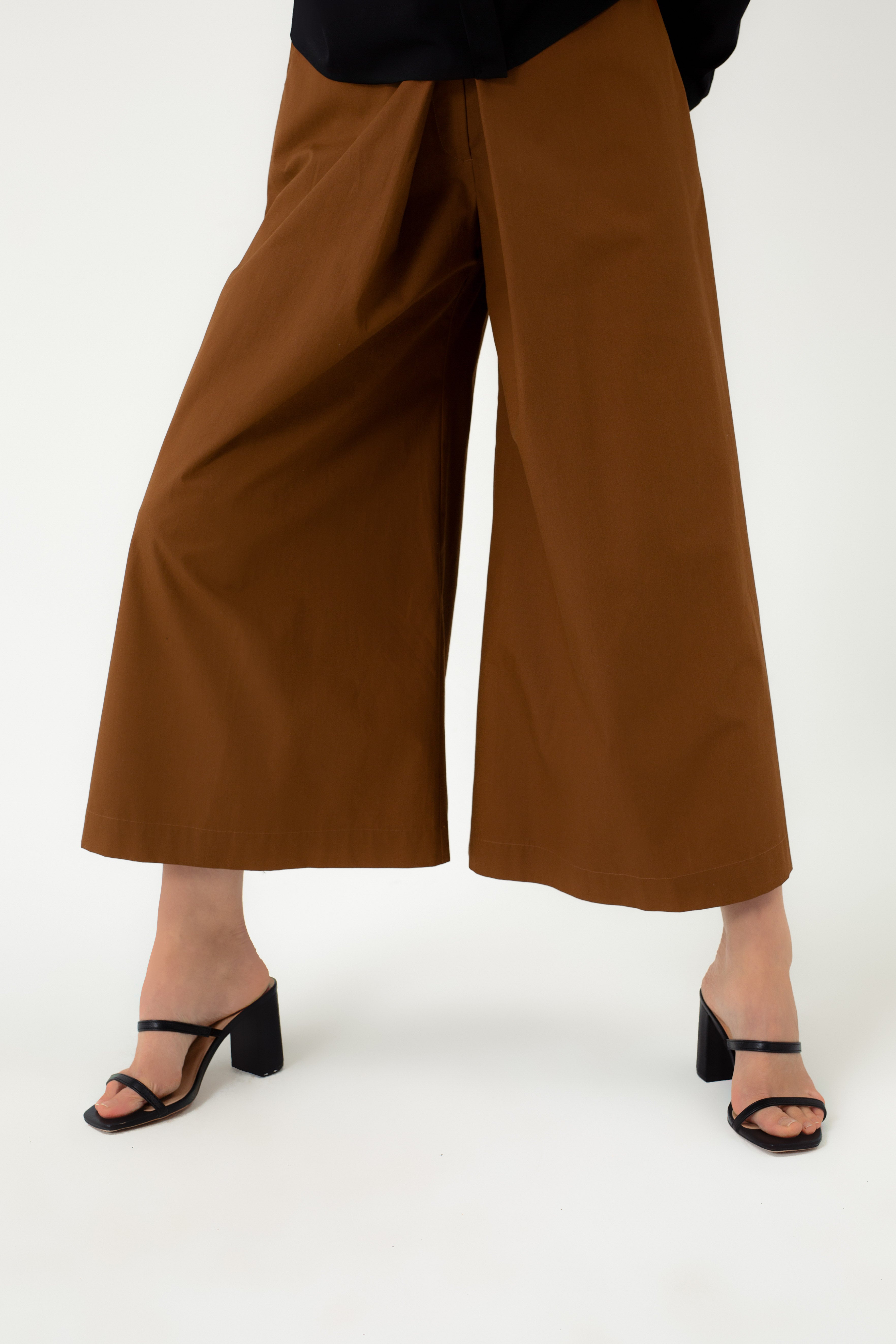 ORGANIC COTTON CULOTTES WITH DEEP PLEAT