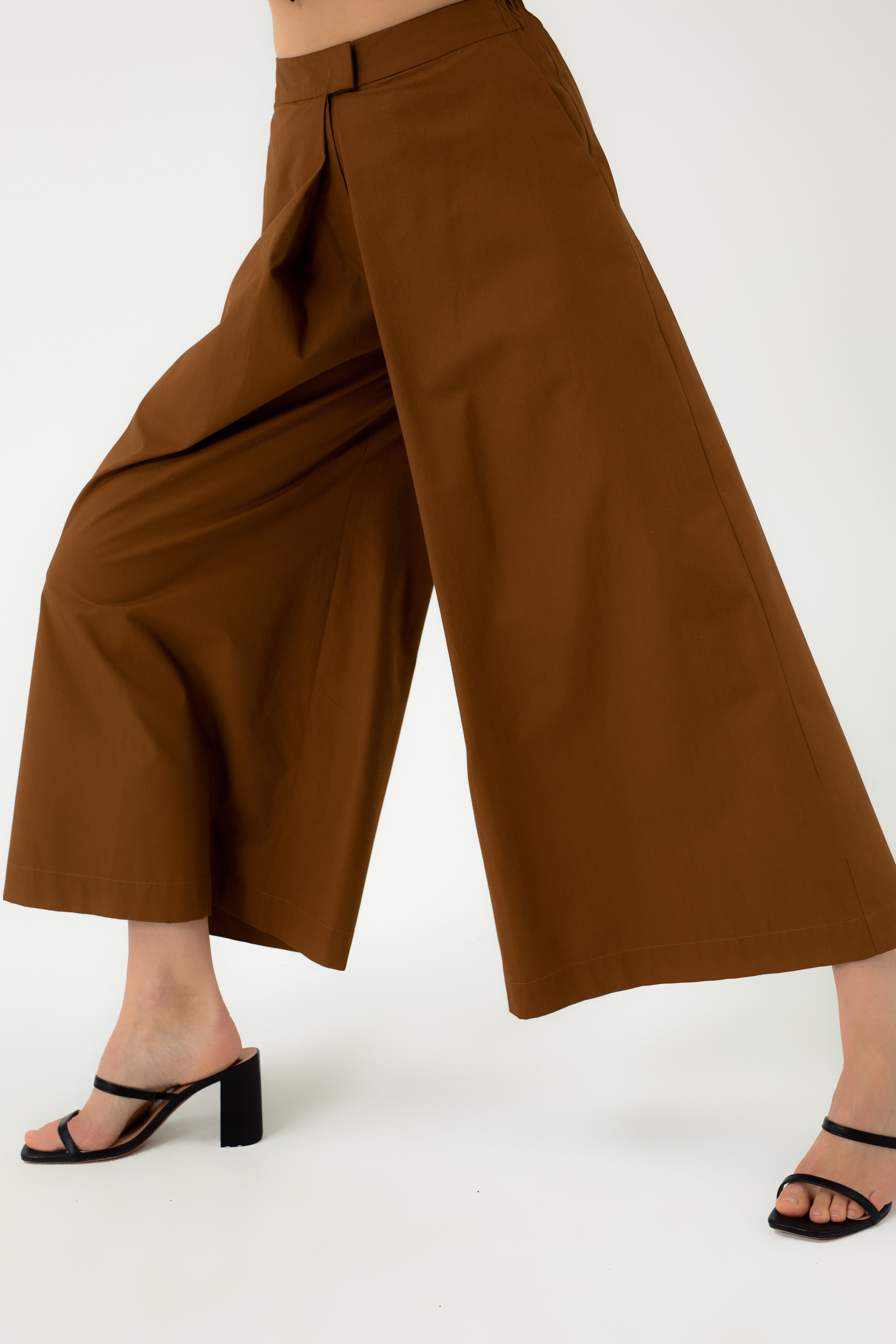 ORGANIC COTTON CULOTTES WITH DEEP PLEAT