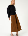 ORGANIC COTTON CULOTTES WITH DEEP PLEAT