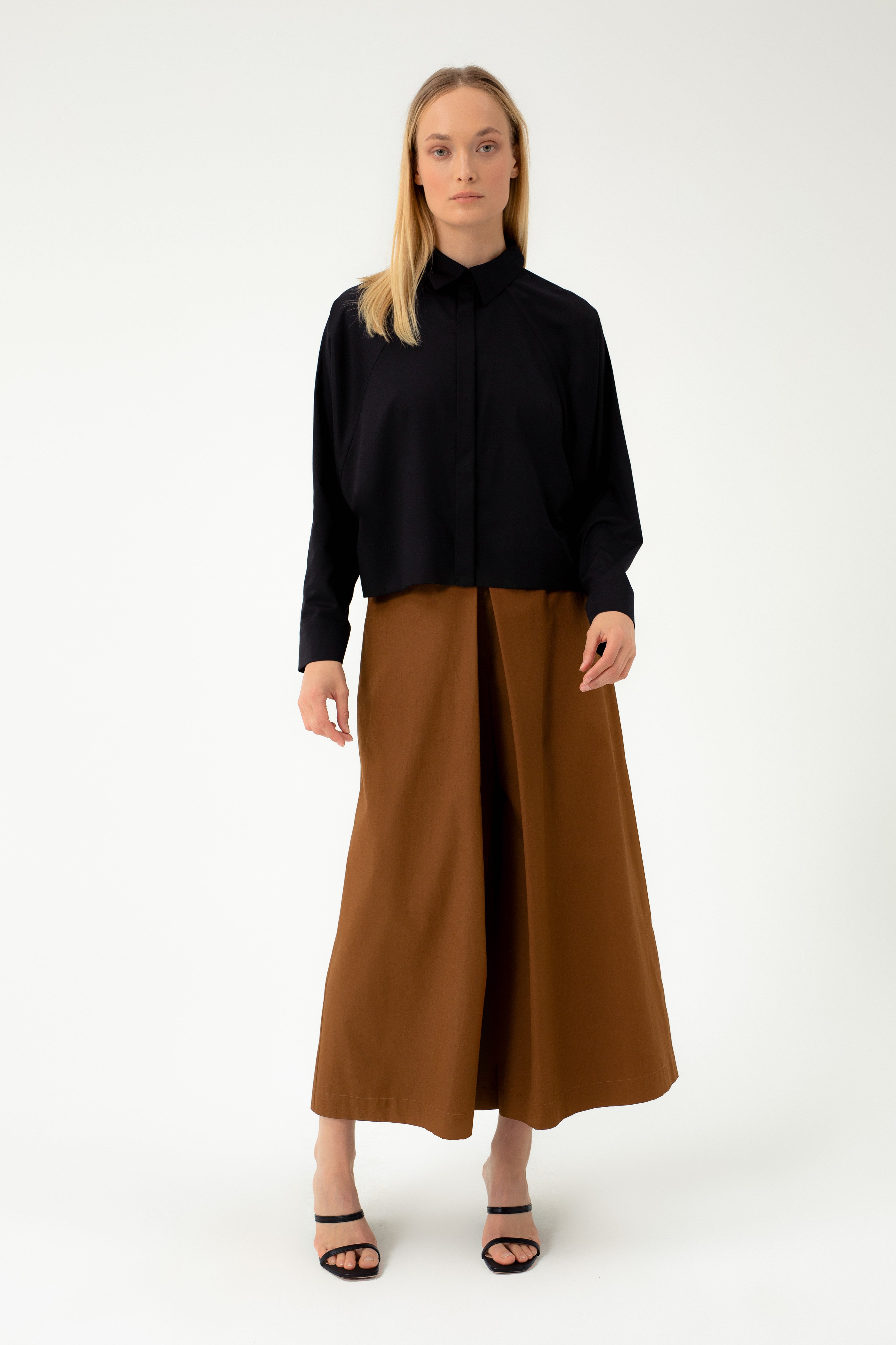 ORGANIC COTTON CULOTTES WITH DEEP PLEAT