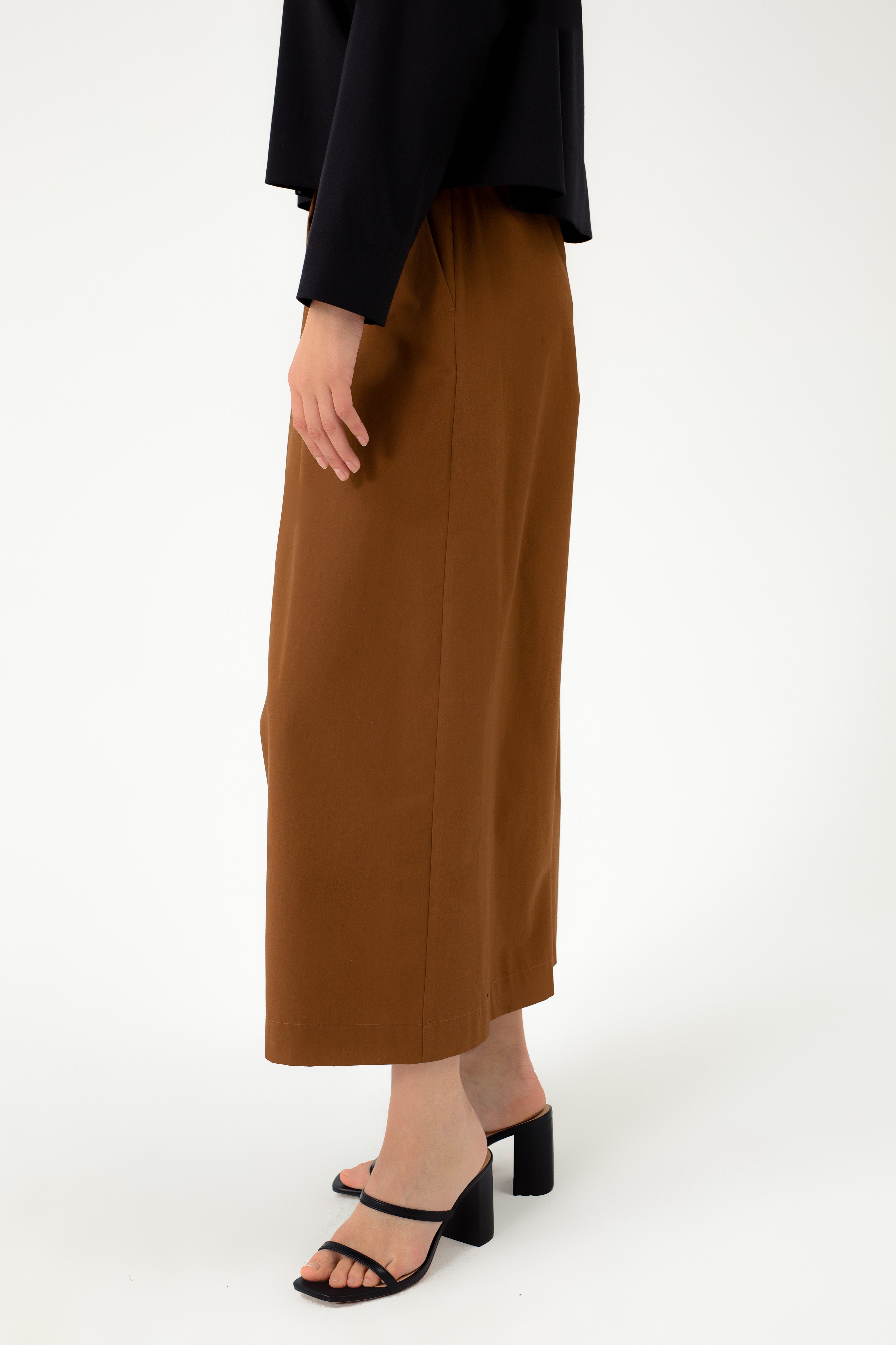 ORGANIC COTTON CULOTTES WITH DEEP PLEAT